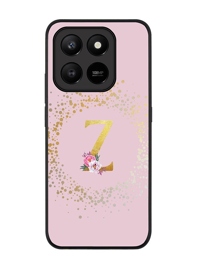 For Honor X7d 4G / X7d 5G / 400 Smart Case,Slim fit Camera Protection, Shockproof Thin Phone cover  - Custom Monogram Floral - Z  (Pink )